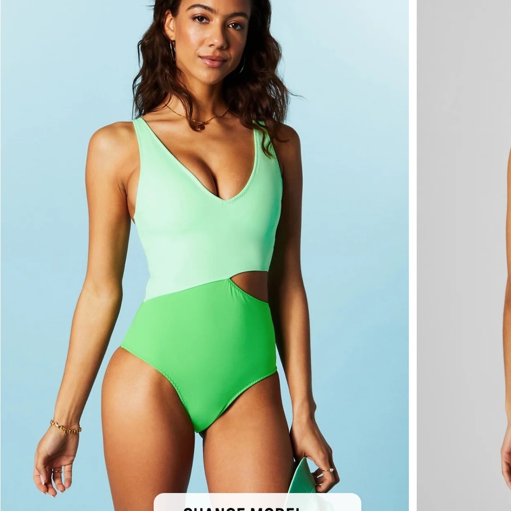 Vibrant Green One-Piece Swimsuit with Cutout